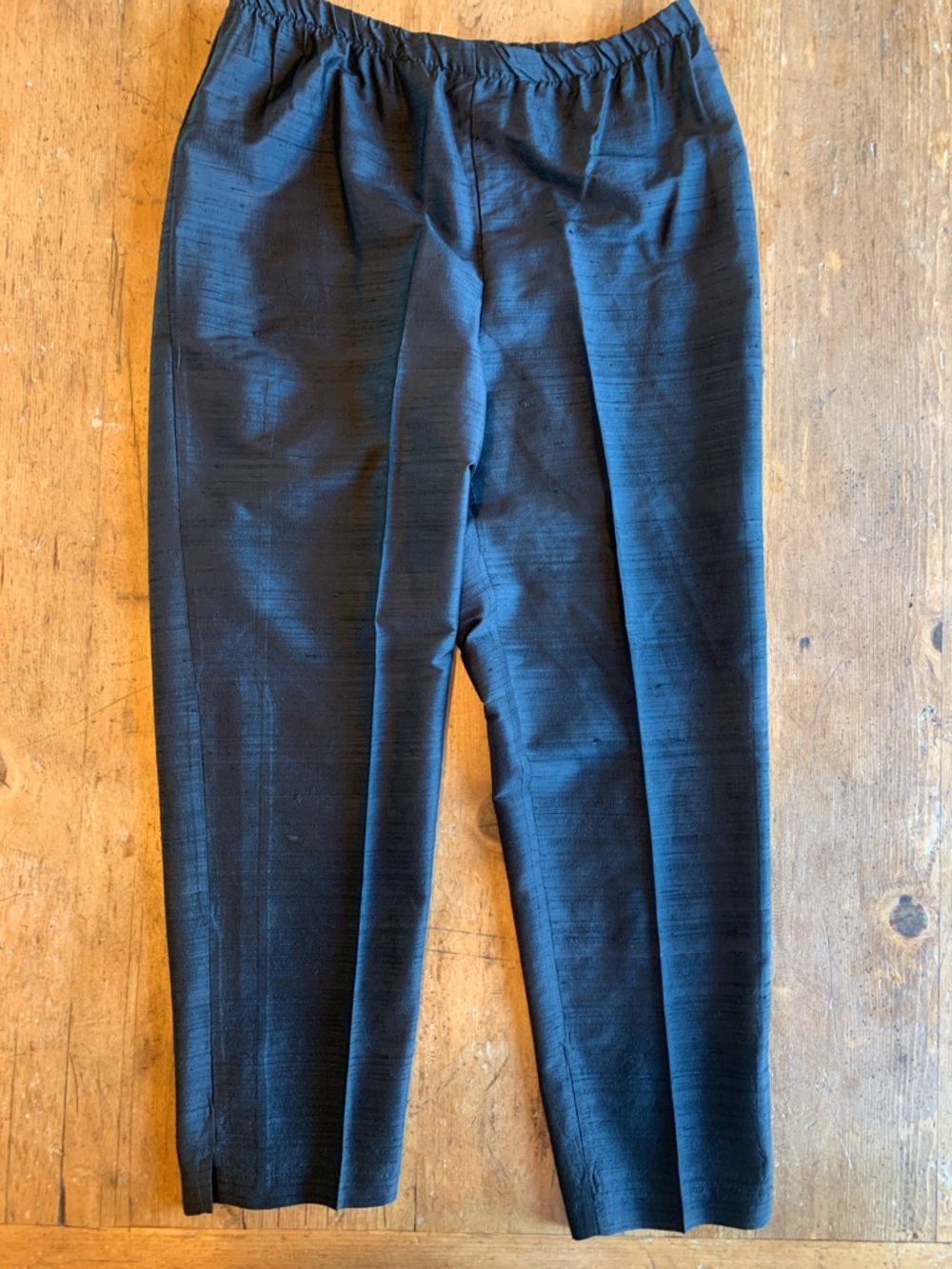 Vintage Liz Beth Raw Silk Black Pants